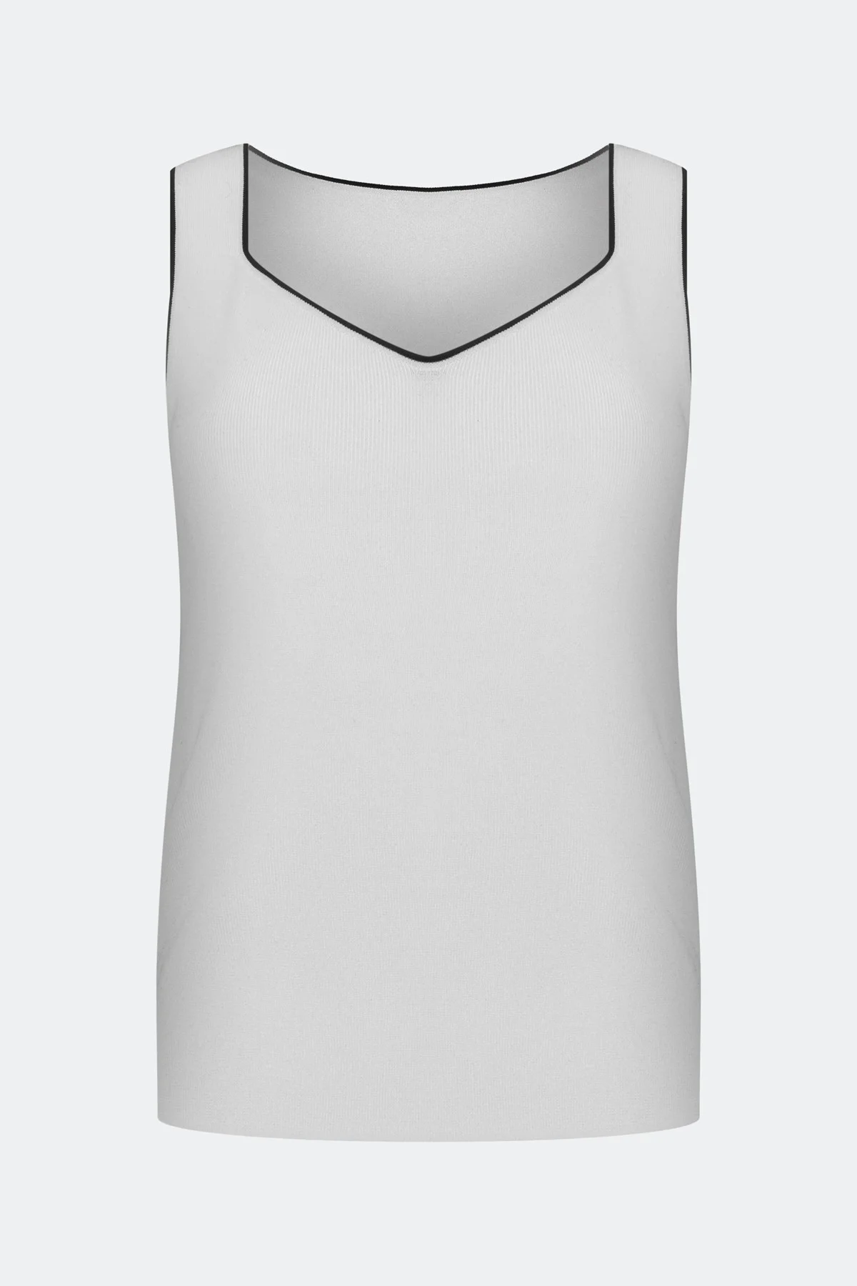 Топ из вискозы с контрастным кантом, 48