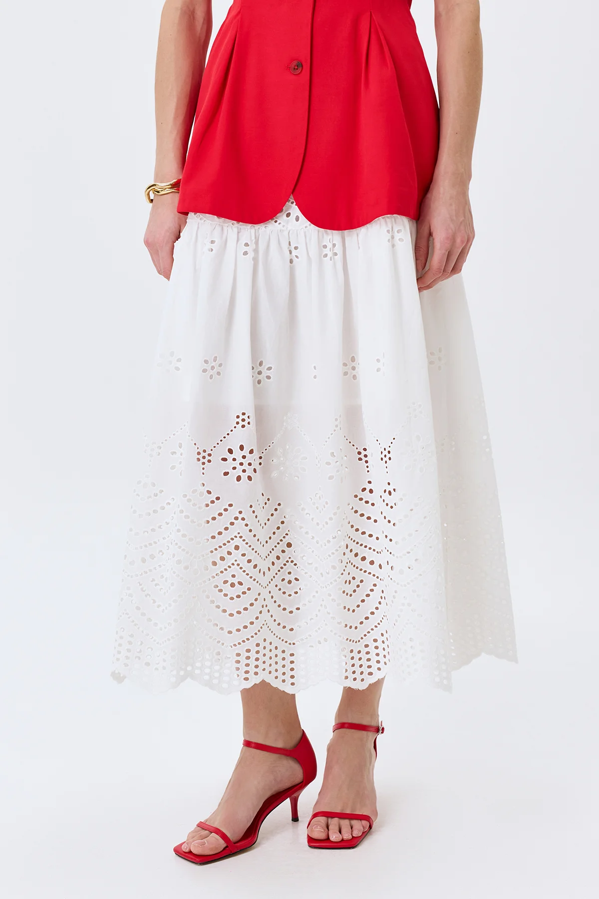 Ажурная юбка из хлопкового шитья, 48