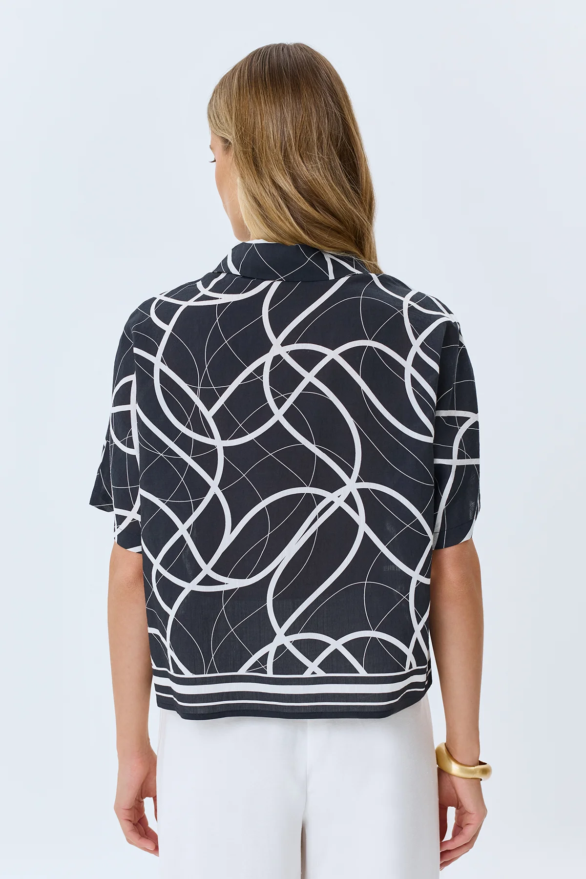 Блузка с абстрактным принтом, 42