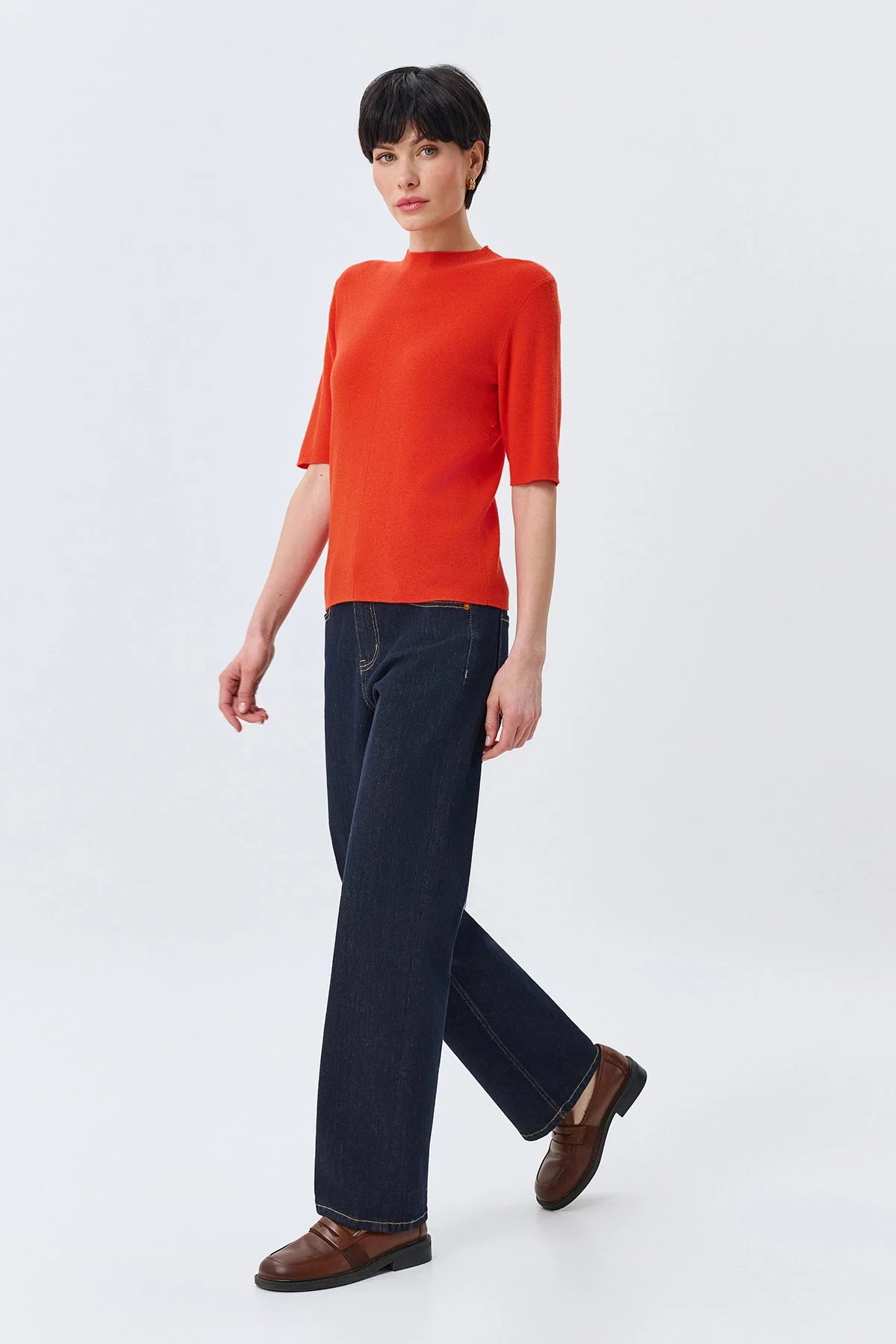 Классические джинсы Straight fit, т-синий, 46