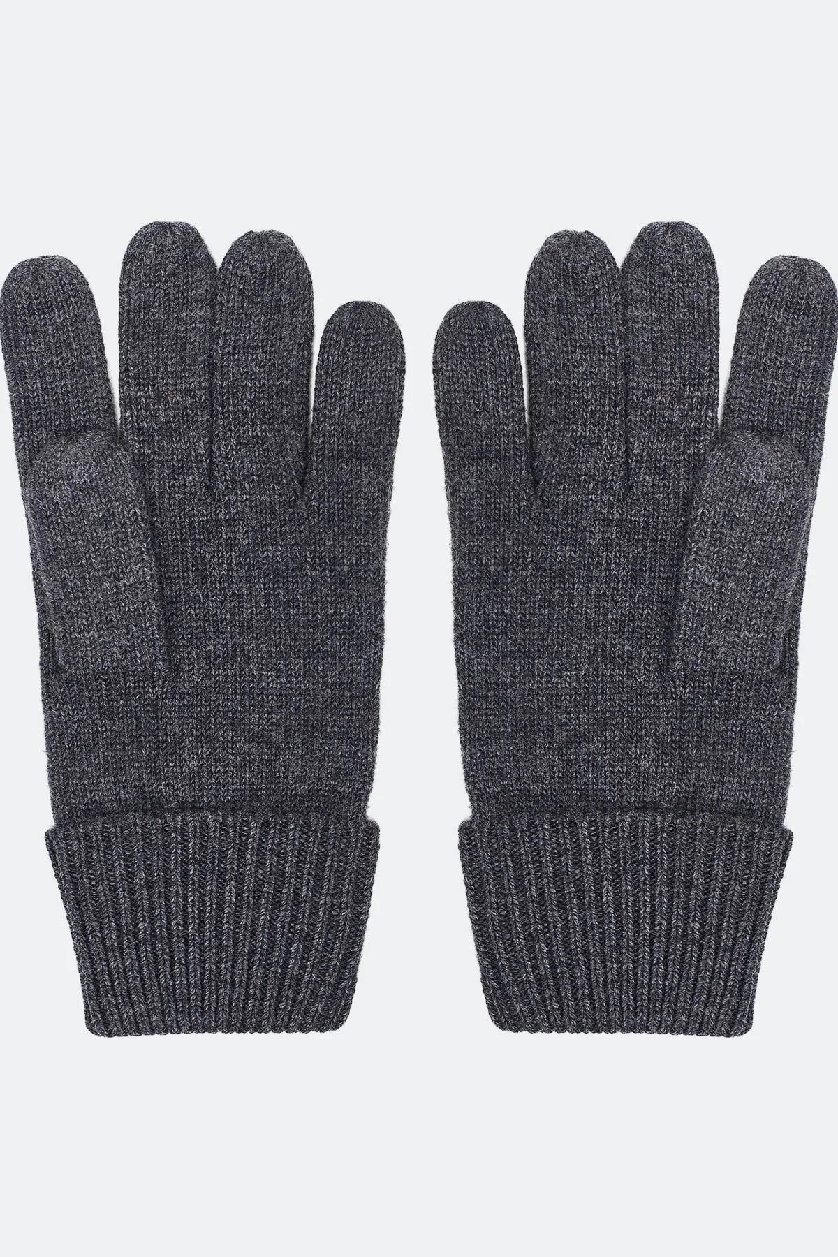 Серые вязаные перчатки с шерстью, One