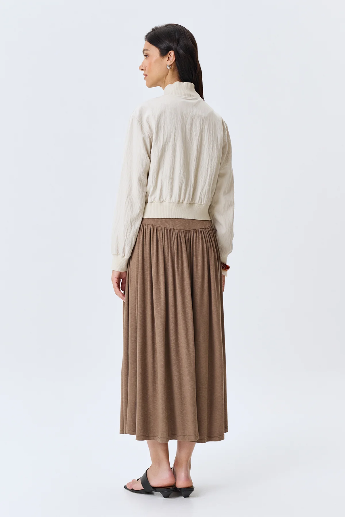 Укороченный бомбер с широким рибом, 46