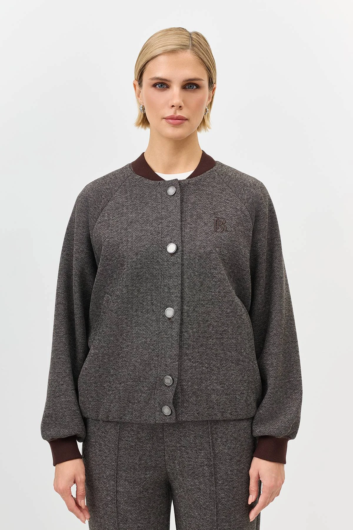 Лимитированная серия теплый бомбер с шерстью и ремень, 46