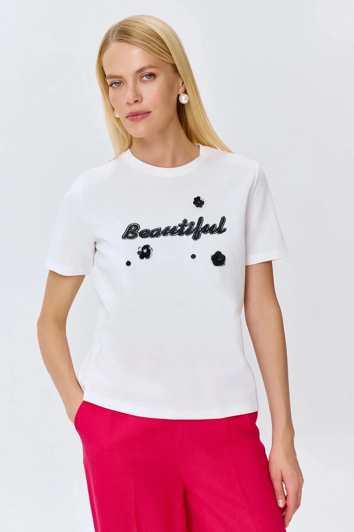 Футболка с декором 3D, 46