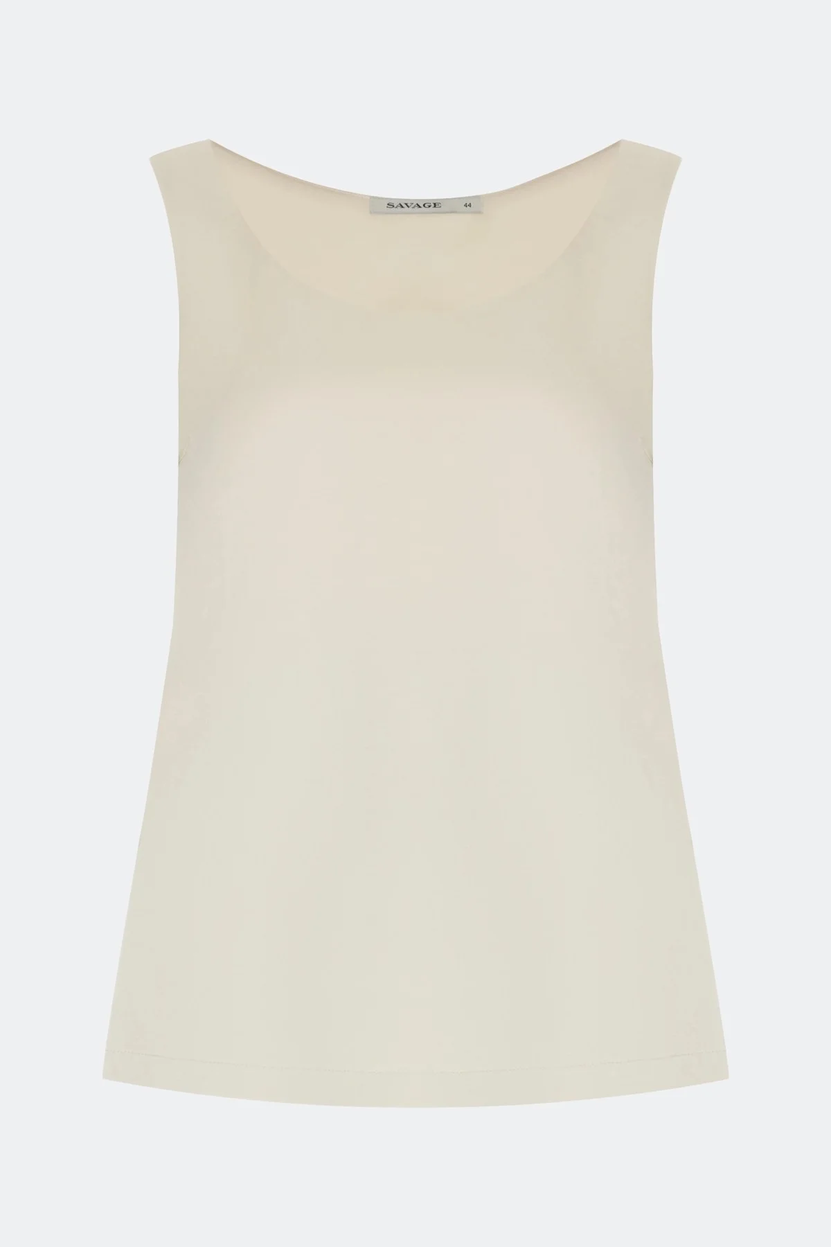 Белый свободный сатиновый топ, 52