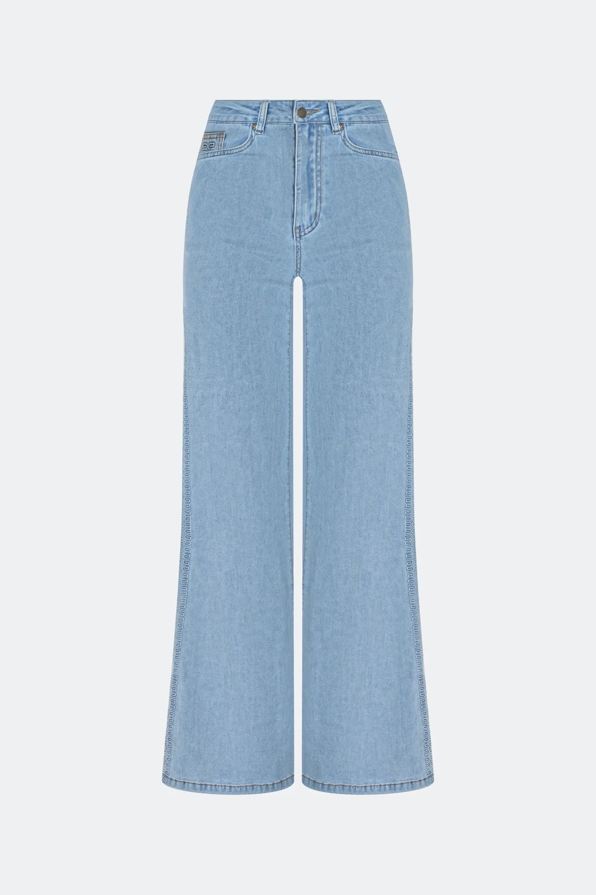 Джинсы Wide leg с деликатными лампасами, 36