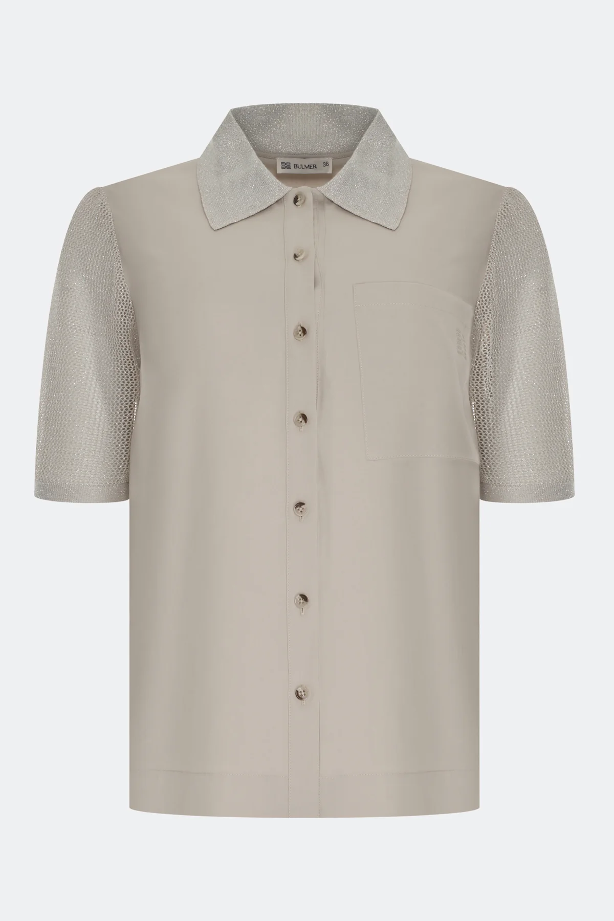 Свободная блузка с ажурными рукавами, 46