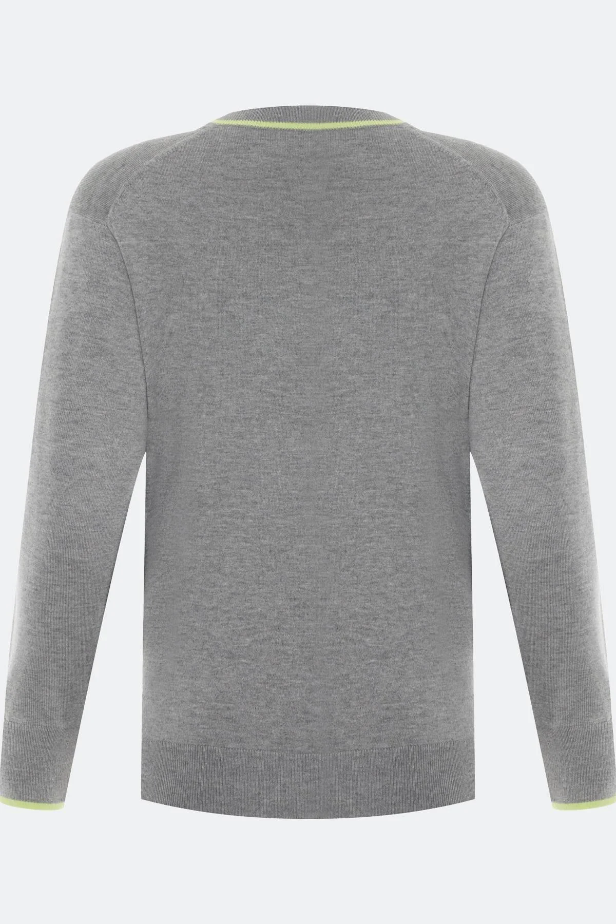 Лимитрированная серия меланжевый джемпер с ярким кантом и ремень, 44