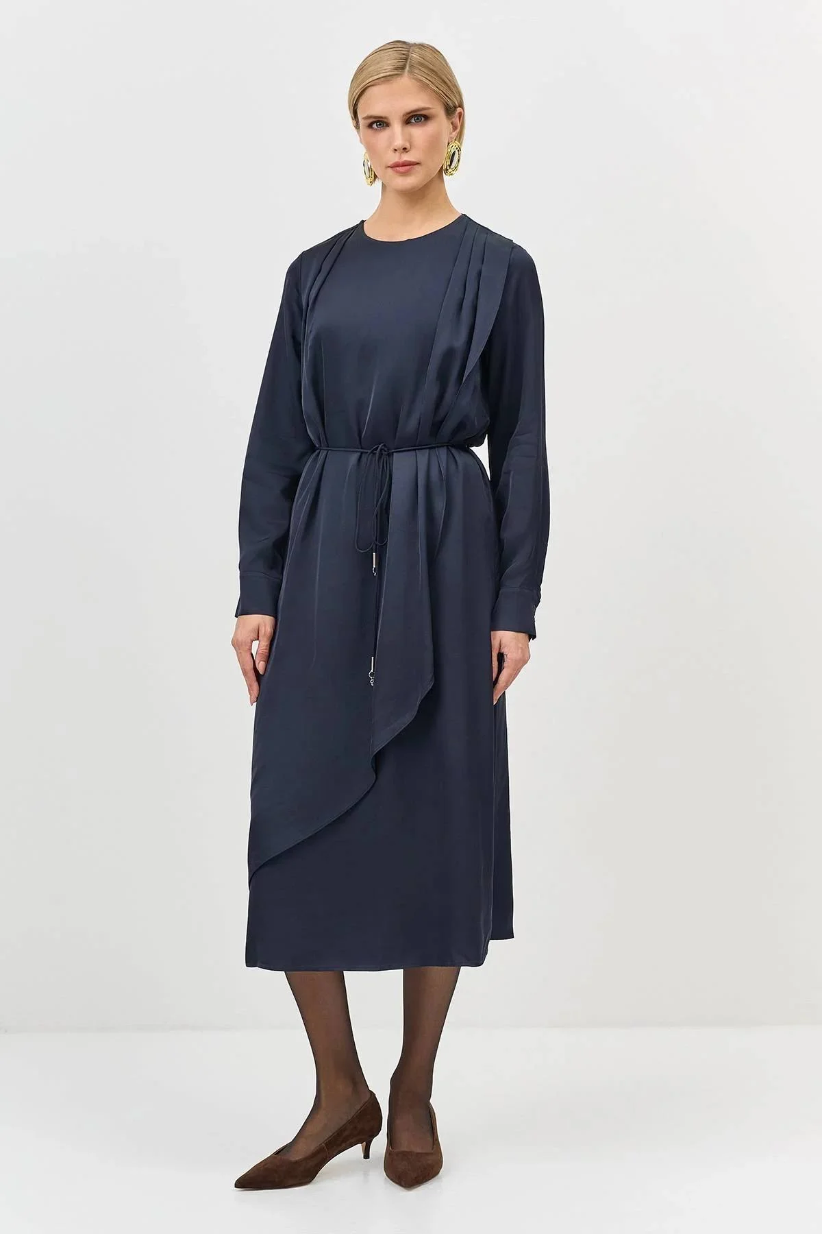 Платье-миди с драпировкой, 36