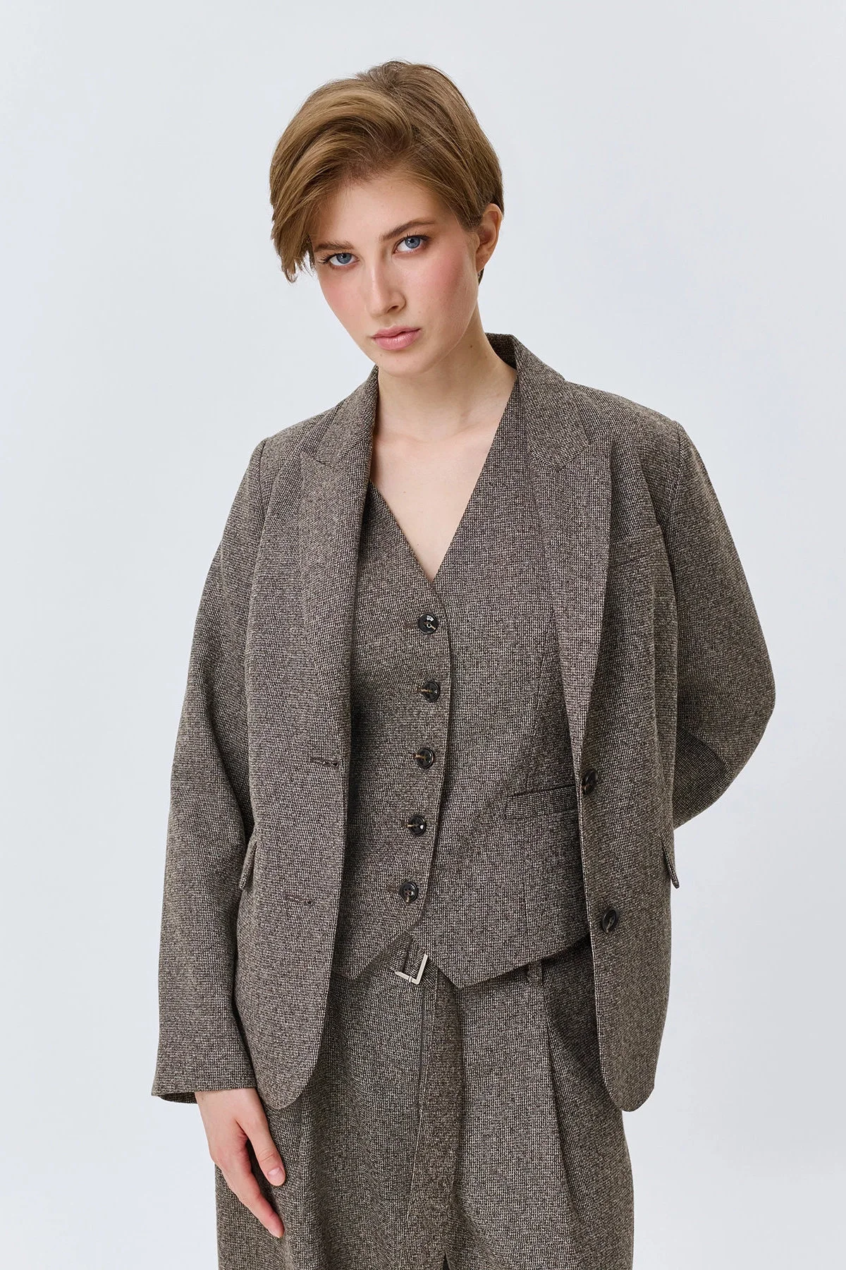 Классический жакет с узором Herringbone, 52