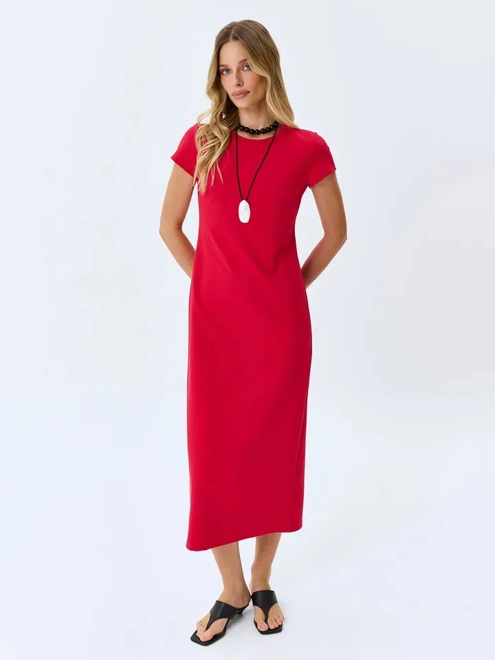 Платье длинное вечернее с разрезом, 46