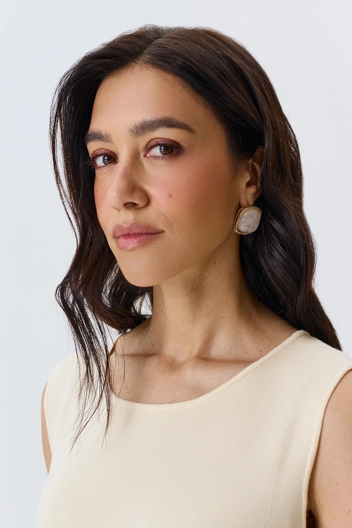 Молочное вязаное платье из лиоцелла, 50