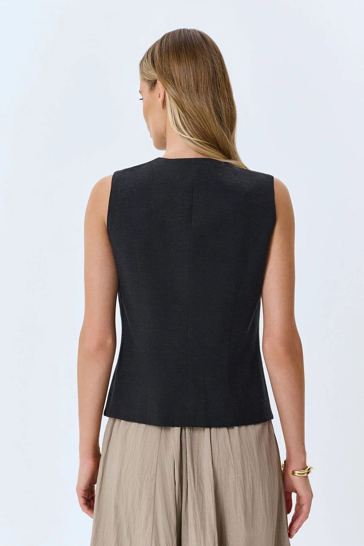 Удлиненный жилет с асимметричной застежкой, 44