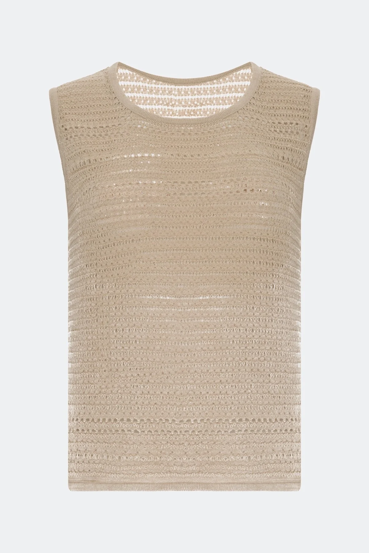 Ажурный бежевый топ с люрексом, 46