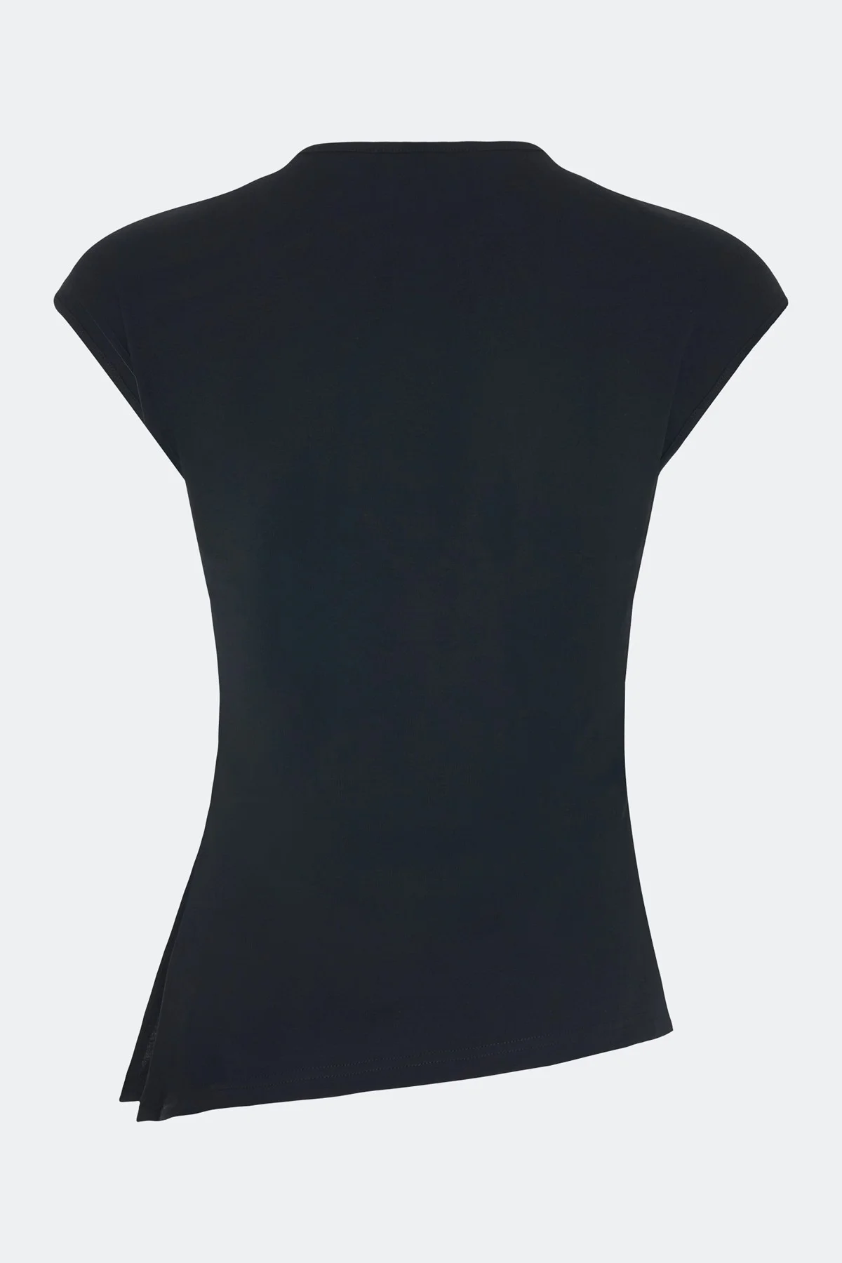 Асимметричный черный топ с высоким разрезом, 46