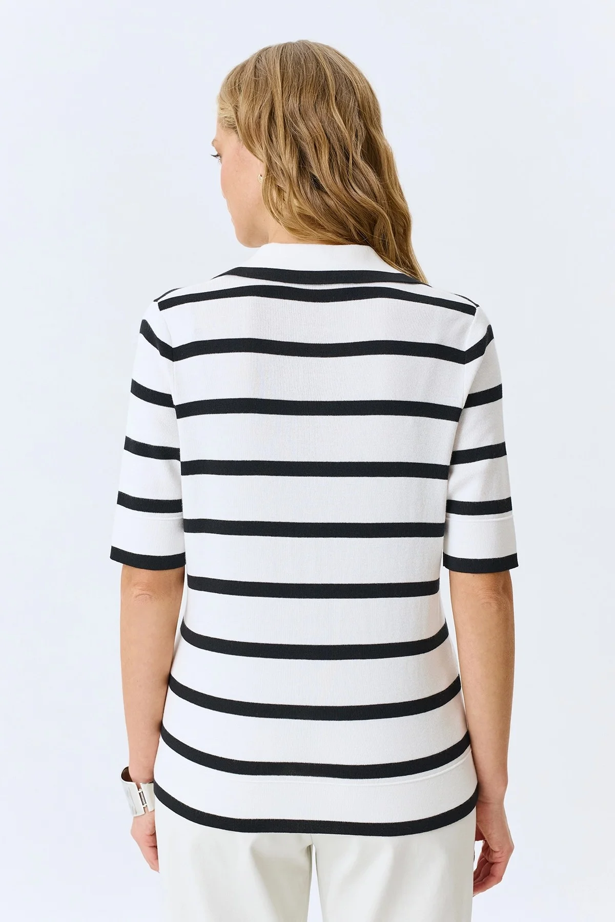 Джемпер поло в полоску, 40