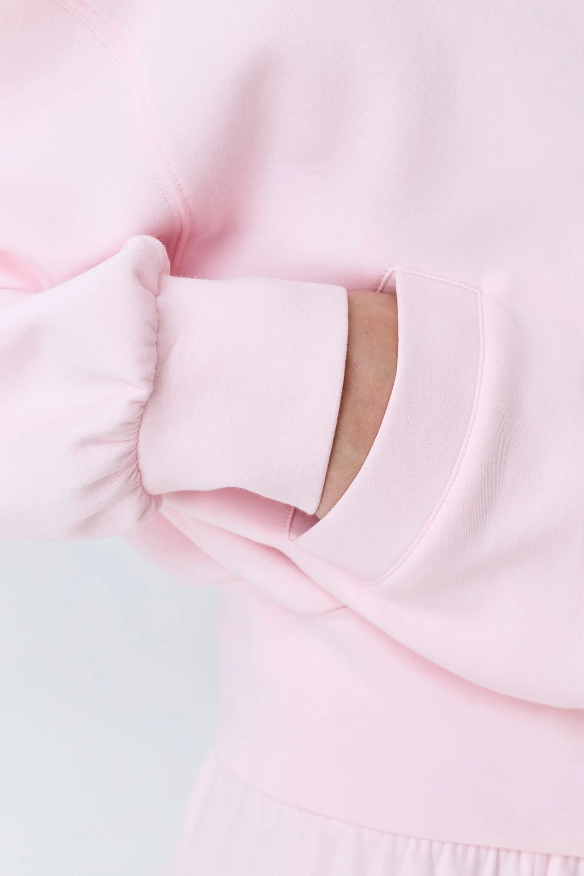 Укороченное розовое худи на молнии, 46