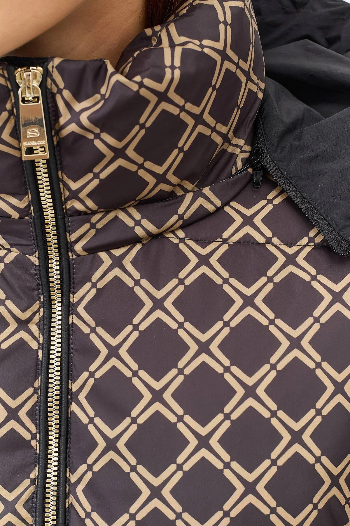 Лимитированная серия куртка с геометрическим принтом и палантин, 50