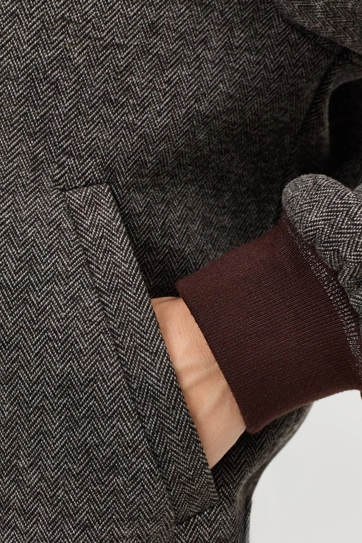 Лимитированная серия теплый бомбер с шерстью и ремень, 46