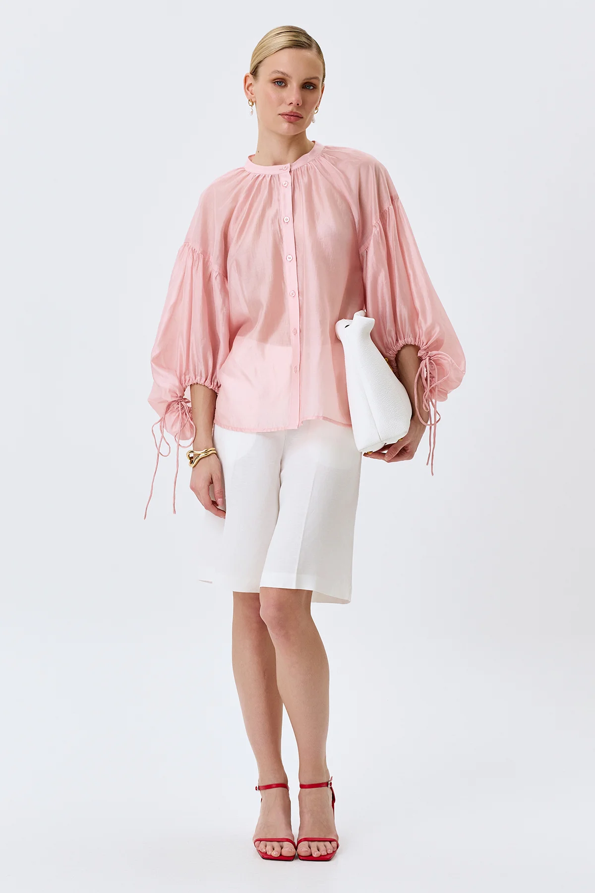 Льняные бермуды с мягкими стрелками, 48