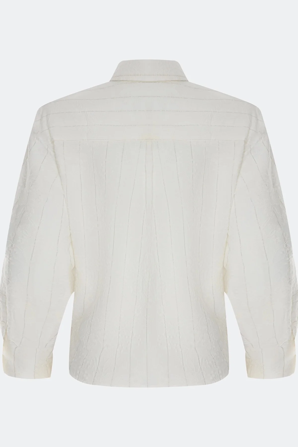 Рубашка с вышивкой в тонкую полоску, 40