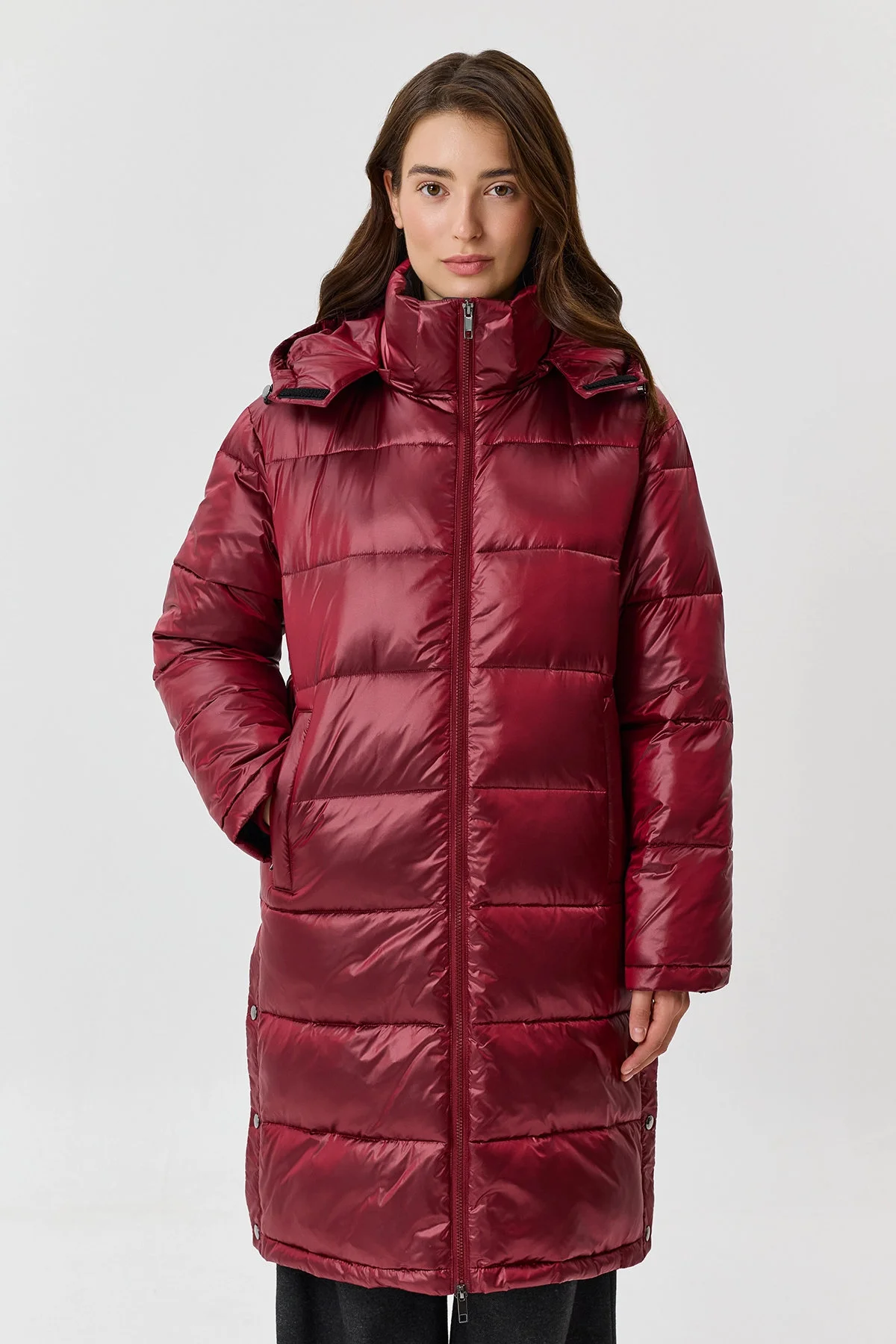 Пальто с сатиновым блеском, 46