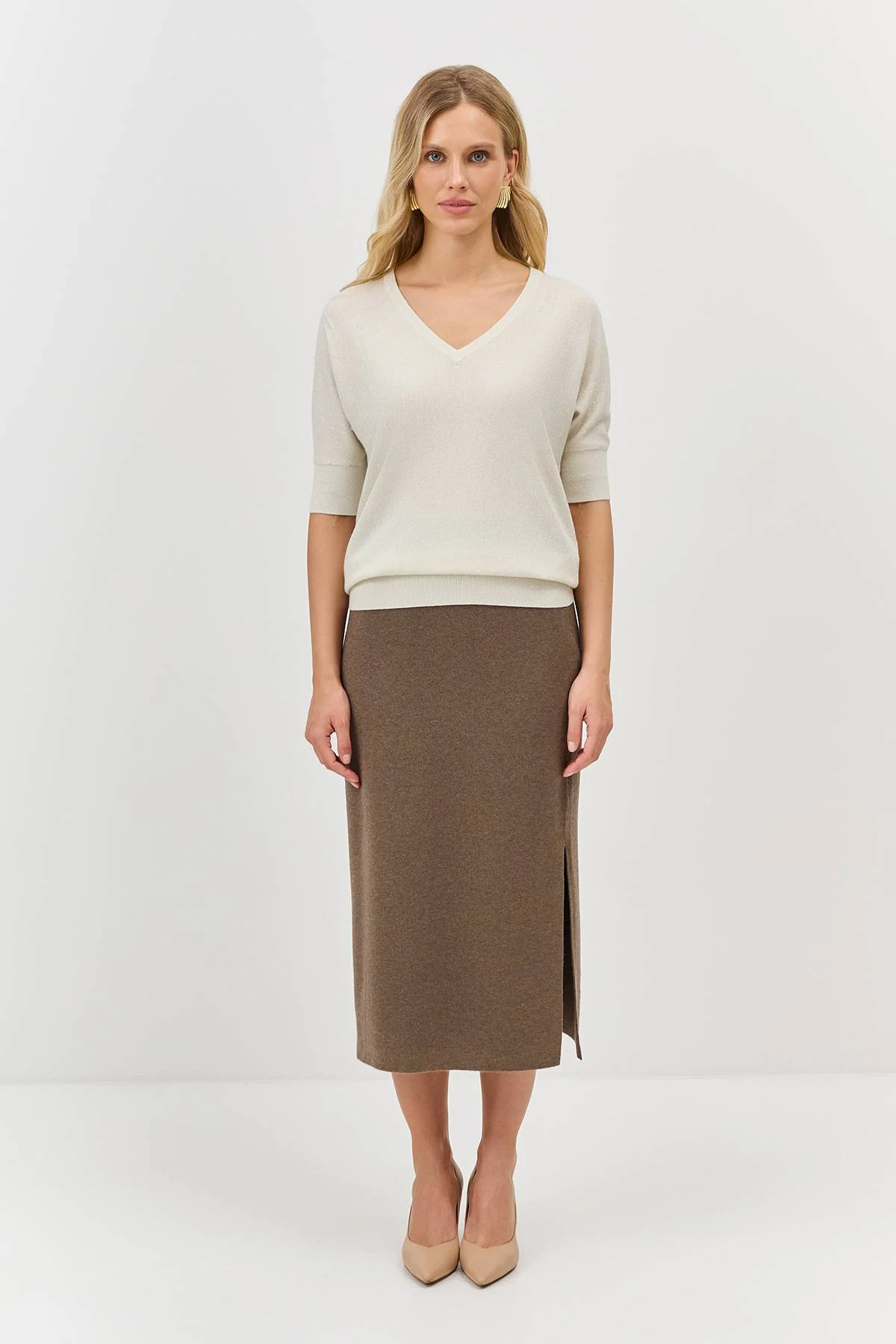 Лимитированная серия черный мерцающий джемпер с шелком и ремень, 34