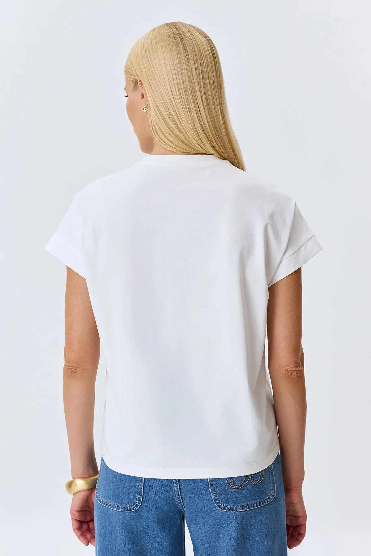 Футболка с ажурным декором, 46