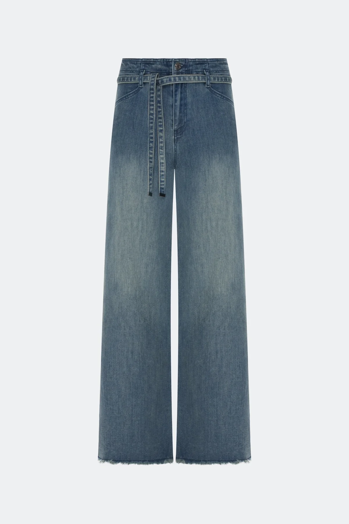 Широкие джинсы в стиле "Бохо", 46