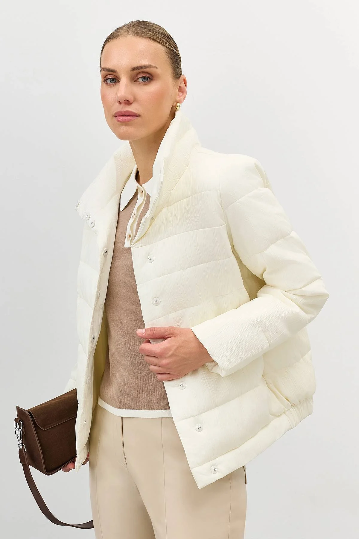 Лимитрированная серия куртка оversize из фактурной ткани и палантин, 48