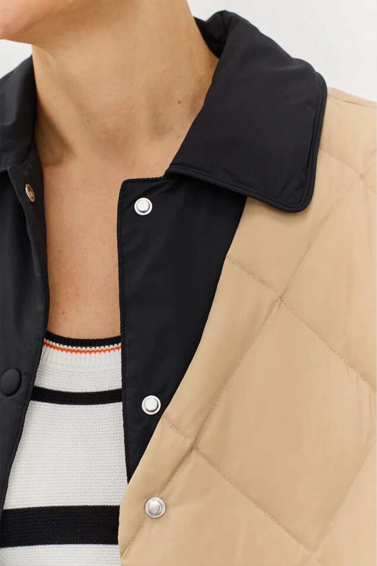 Куртка с ромбовидной стежкой и съемной манишкой, 52р