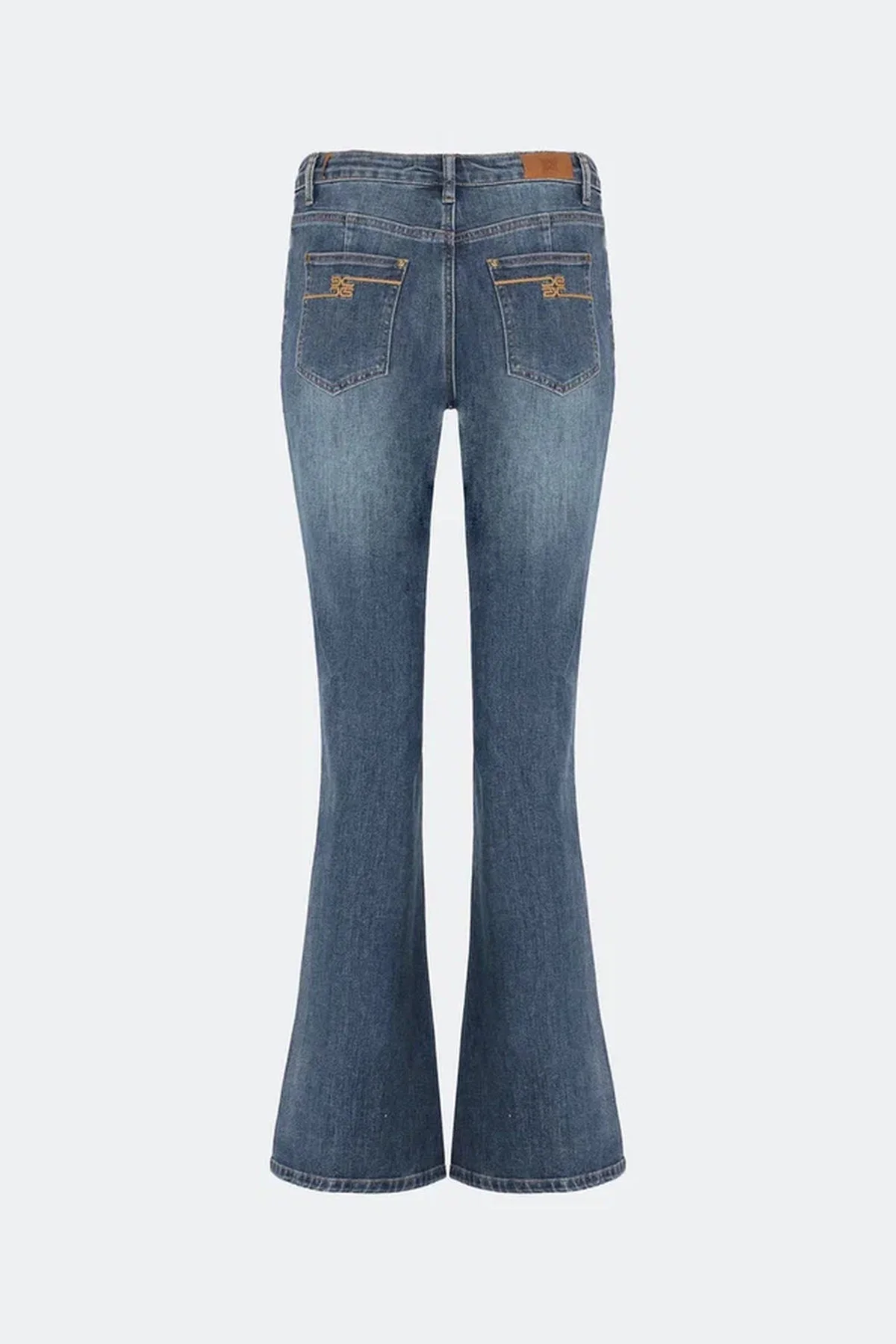 Джинсы Bootcut с контрастной вышивкой, деним, 36