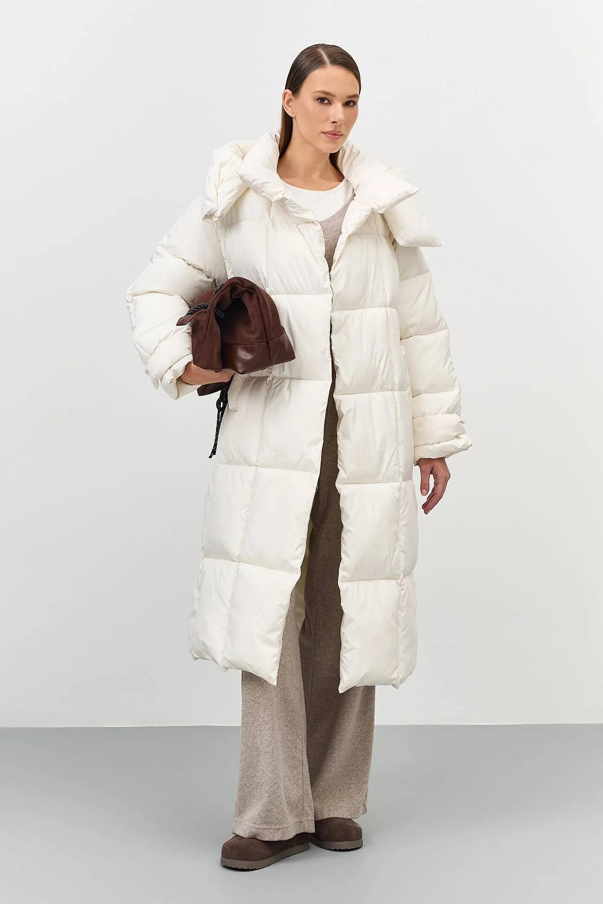 Лимитированная серия теплое пальто Oversize с палантином, 46