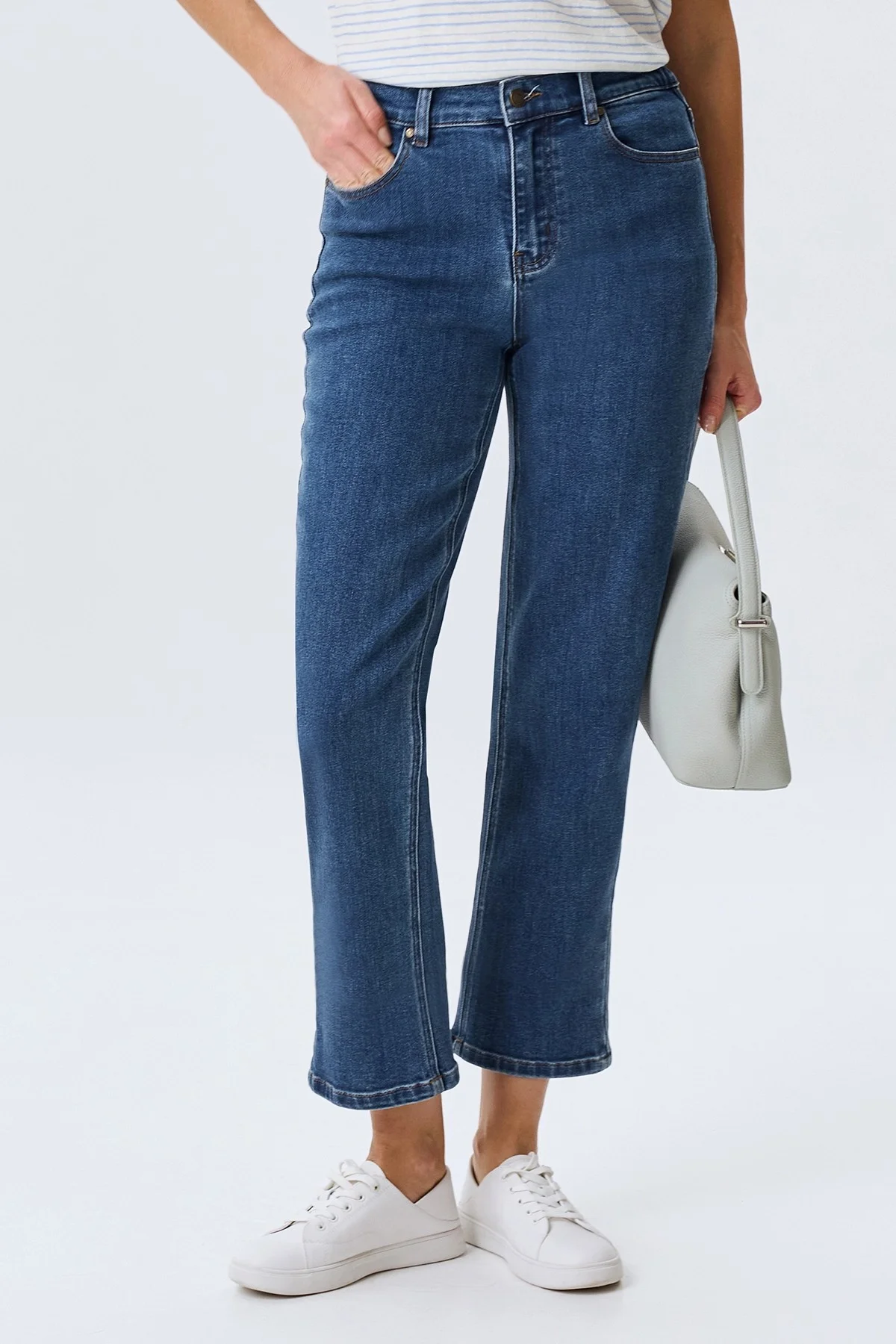 Джинсы Straight fit с акцентными отворотами, 46