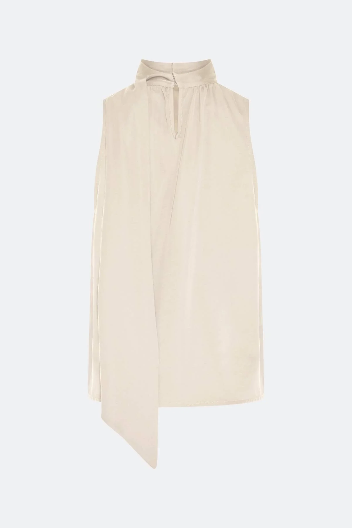 Топ халтер со струящимся шарфом молочный, 48