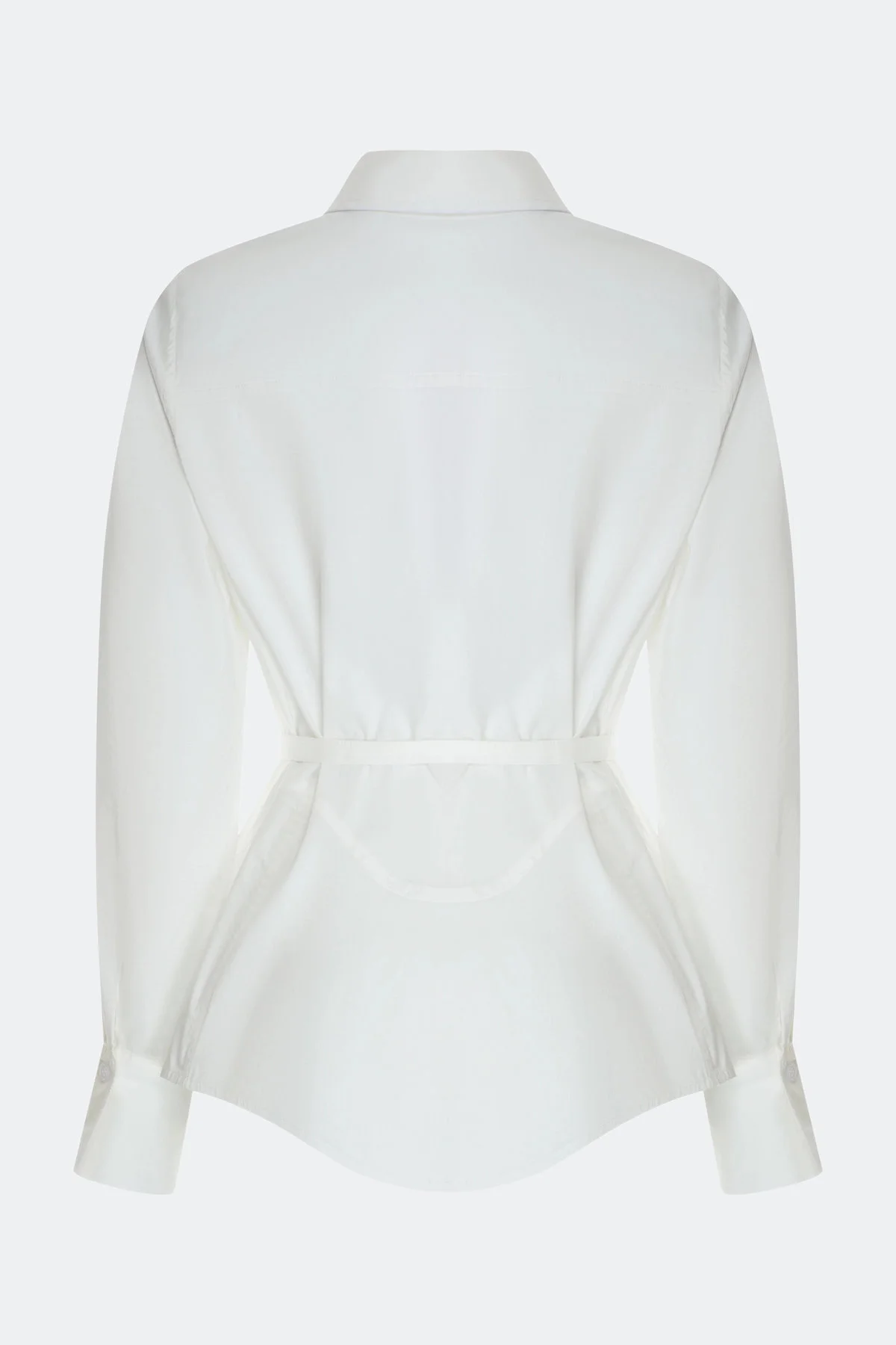 Белая хлопковая блузка с баской, 42
