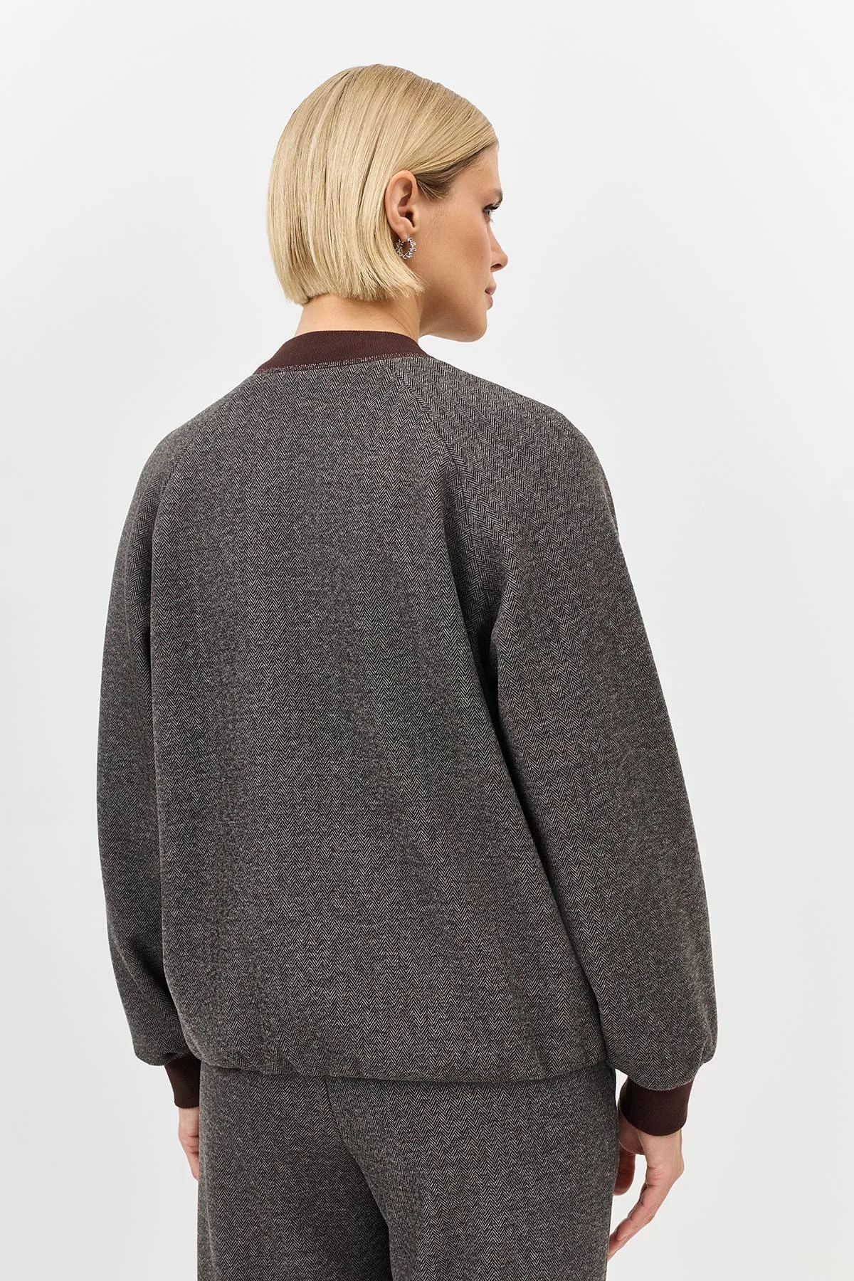 Лимитированная серия теплый бомбер с шерстью и ремень, 40