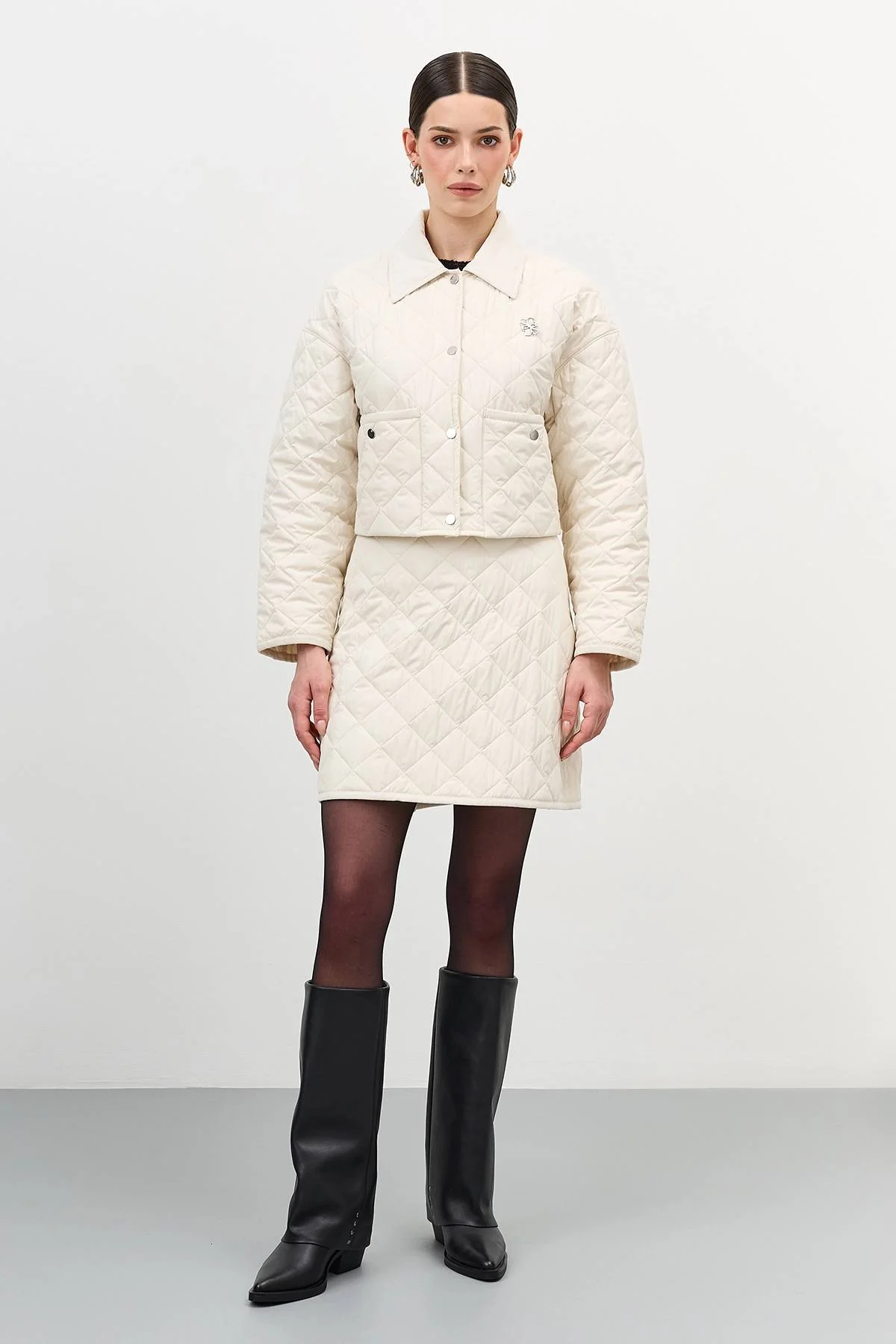 Стеганая юбка-мини, 42