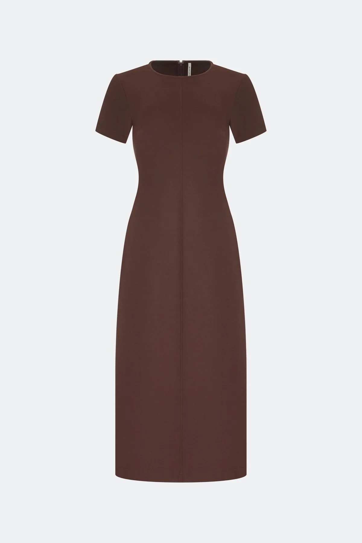 Коричневое базовое платье из смесовой вискозы, 50