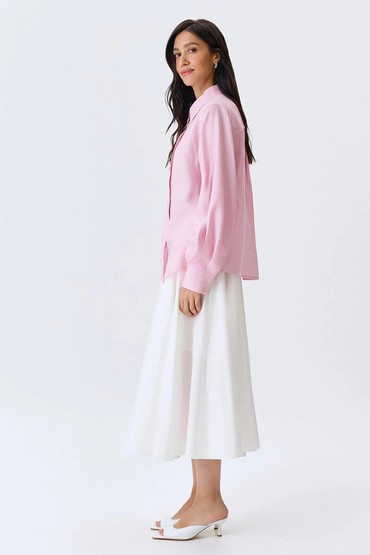 Блузка из вискозы цвета "Baby pink", 42