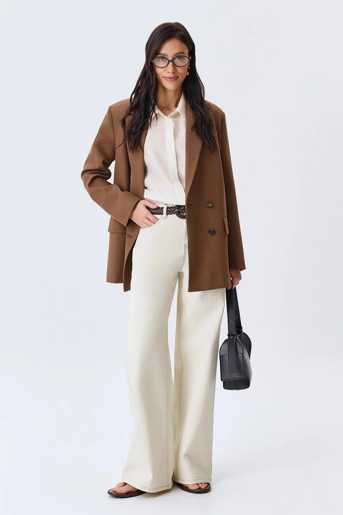 Плетеный ремень с узором "елочка", М