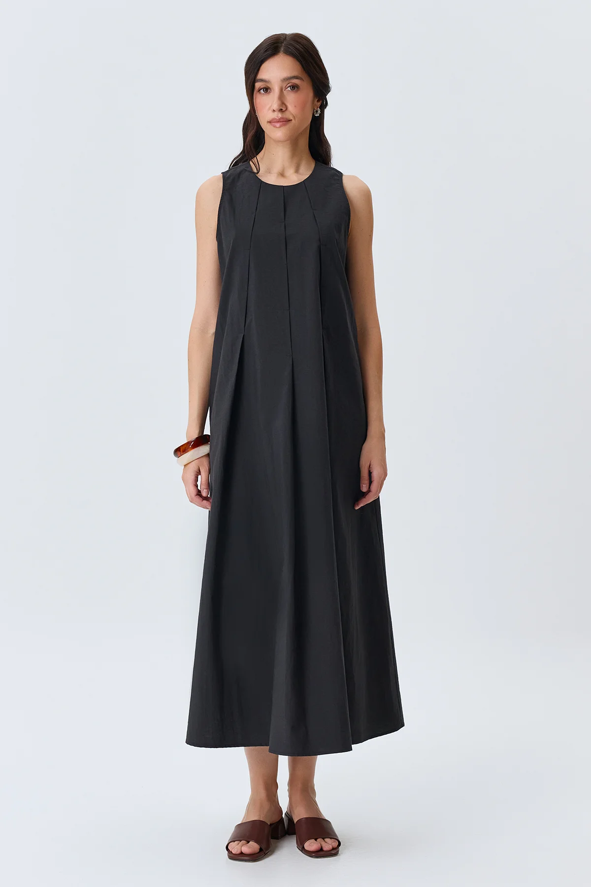 Платье макси с акцентными складками, 48