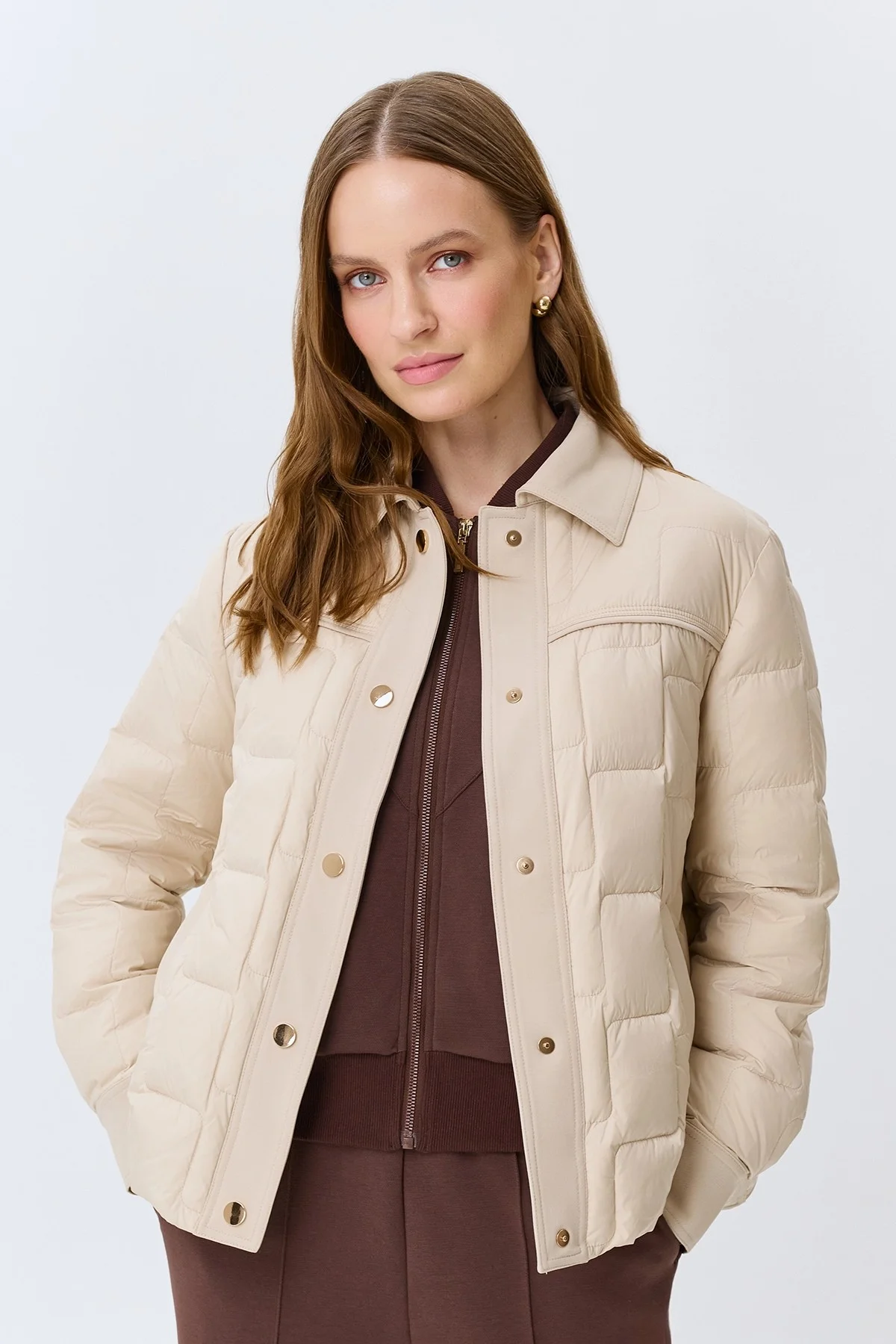 Стеганая куртка на натуральном утеплителе, 46