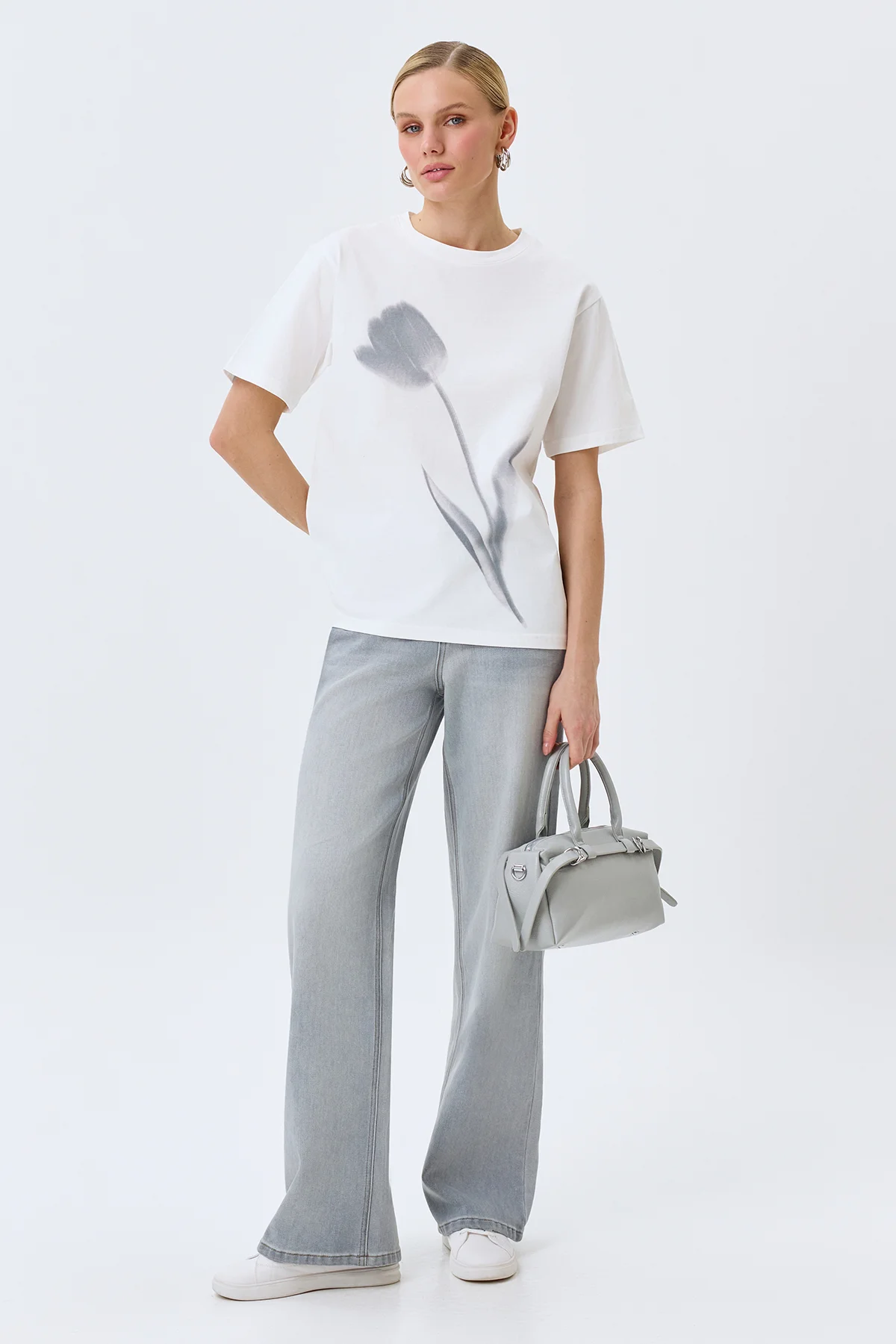 Футболка с акварельным принтом, 44