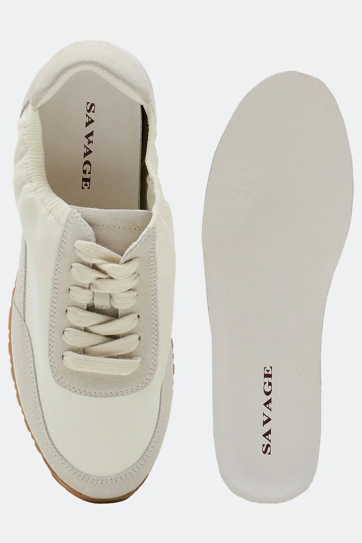 Кроссовки из замши с акцентной сборкой, 37