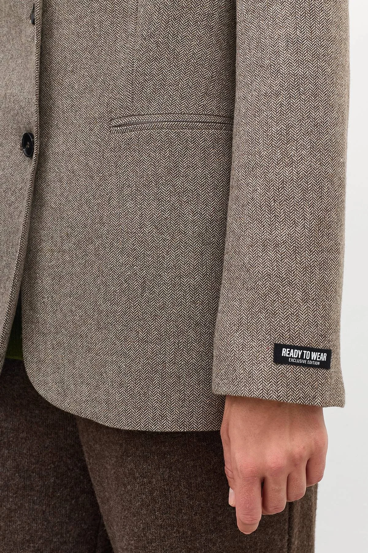 Лимитированная серия коричневый жакет с ремнем, 50