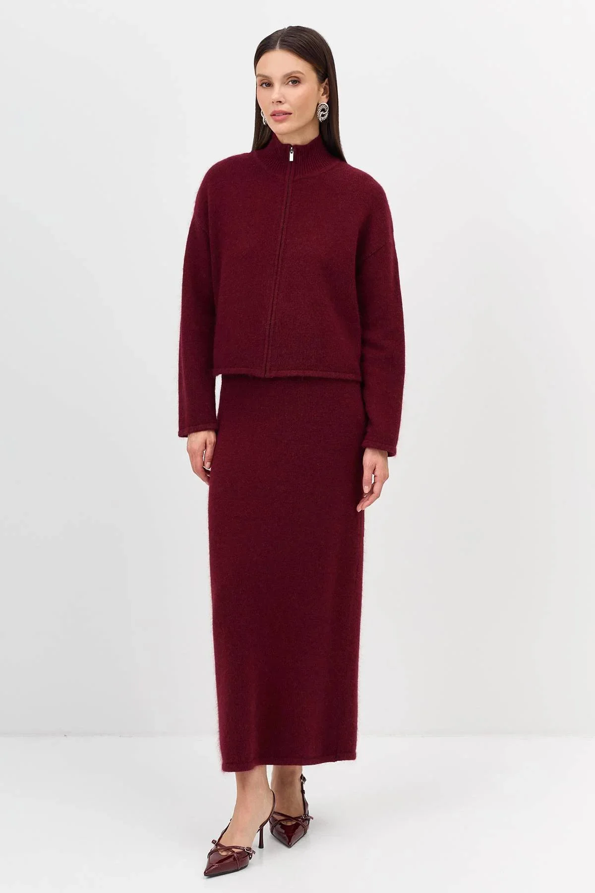 Укороченный бомбер с ангорой, 44