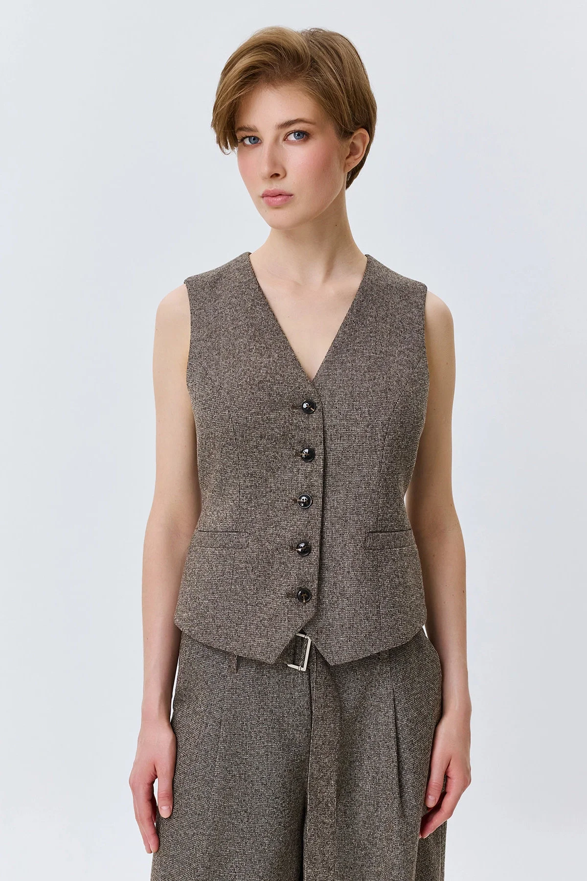 Жилет с узором Herringbone, 42