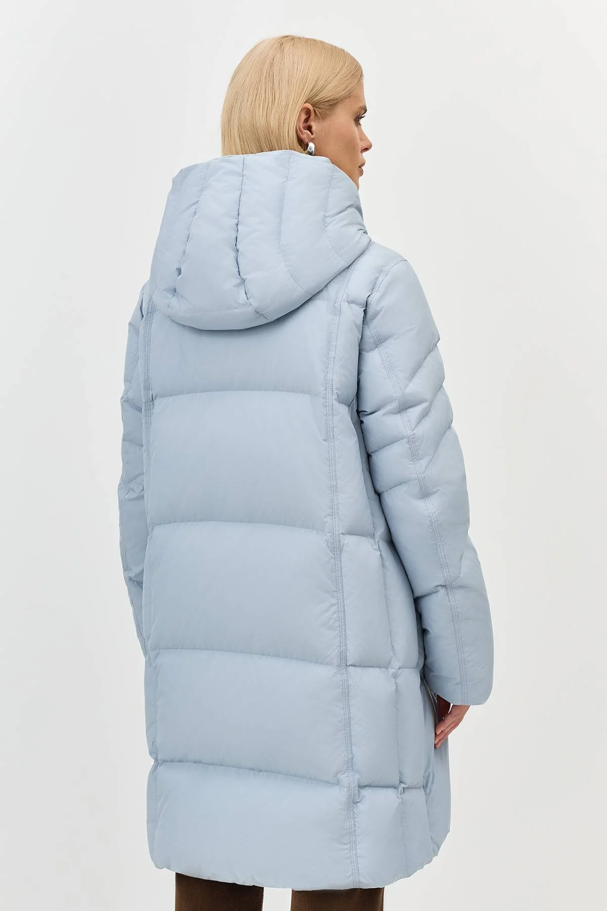 Лимитированная серия теплый пуховик с фигурной стежкой с палантином, 36