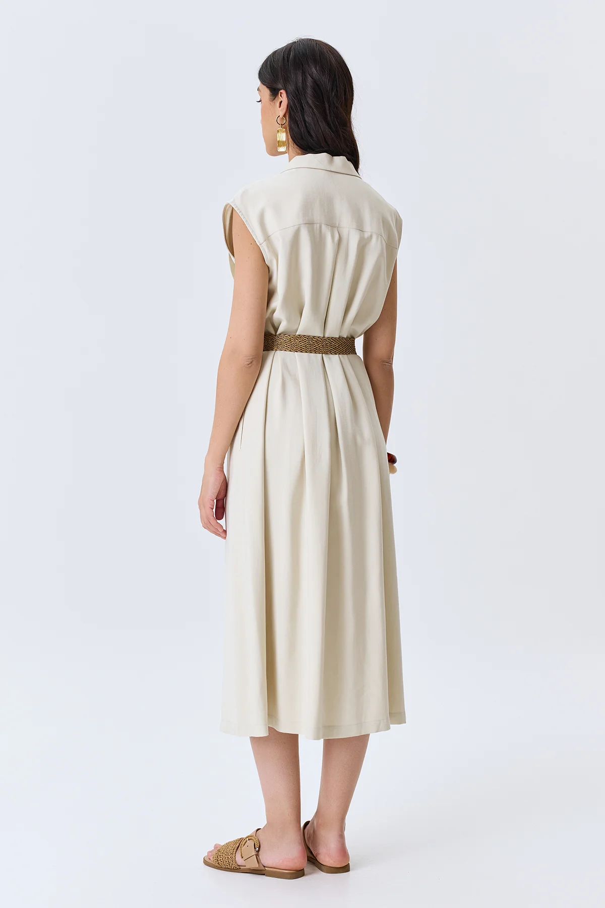 Платье-миди с акцентным поясом, 44